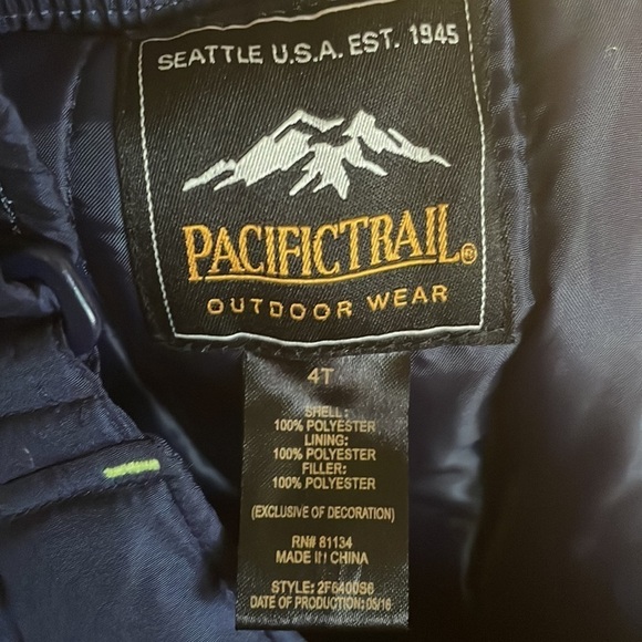 PACIFIC Trail Ski Snowboarding Bib Size 4T - Picture 7 of 7